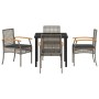 Conjunto de Comedor de Jardín 5 pcs Gris ratán sintético