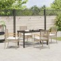 Conjunto de Comedor de Jardín 5 pcs Beige ratán sintético