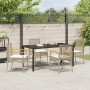 Conjunto de Comedor de Jardín 5 pcs Beige ratán sintético
