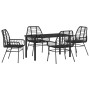 Conjunto de Comedor de Jardín 5 pcs Negro ratán sintético