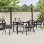 Conjunto de Comedor de Jardín 5 pcs Negro ratán sintético