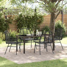 Conjunto de Comedor de Jardín 5 pcs Negro ratán sintético Conjunto de Comedor de Jardín 5 pcs Negro ratán sintético