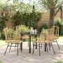 Conjunto de Comedor de Jardín 5 pcs Marrón ratán sintético