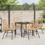 Conjunto de Comedor de Jardín 5 pcs Marrón ratán sintético