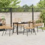 Conjunto de Comedor de Jardín 5 pcs Marrón ratán sintético