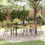 Conjunto de Comedor de Jardín 5 pcs Marrón ratán sintético