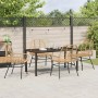 Conjunto de Comedor de Jardín 5 pcs Marrón ratán sintético