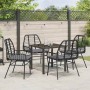 Conjunto de Comedor de Jardín 5 pcs Negro ratán sintético