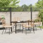 Conjunto de Comedor de Jardín 5 pcs Marrón ratán sintético