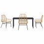 Conjunto de Comedor de Jardín 5 pcs Marrón ratán sintético