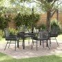 Conjunto de Comedor de Jardín 5 pcs Negro ratán sintético