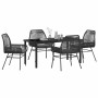 Conjunto de Comedor de Jardín 5 pcs Negro ratán sintético