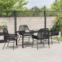 Conjunto de Comedor de Jardín 5 pcs Negro ratán sintético