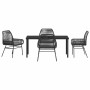 Conjunto de Comedor de Jardín 5 pcs Negro ratán sintético