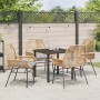 Conjunto de Comedor de Jardín 5 pcs Marrón ratán sintético