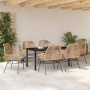 Conjunto de Comedor de Jardín 7 pcs Marrón ratán sintético