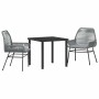 Conjunto de Comedor de Jardín 3 pcs Gris ratán sintético