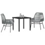 Conjunto de Comedor de Jardín 3 pcs Gris ratán sintético