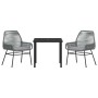 Conjunto de Comedor de Jardín 3 pcs Gris ratán sintético