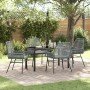 Conjunto de Comedor de Jardín 5 pcs Gris ratán sintético