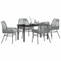 Conjunto de Comedor de Jardín 5 pcs Gris ratán sintético