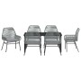 Conjunto de Comedor de Jardín 7 pcs Gris ratán sintético
