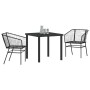 Conjunto de Comedor de Jardín 3 pcs Negro ratán sintético