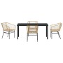 Conjunto de Comedor de Jardín 5 pcs Marrón ratán sintético