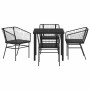 Conjunto de Comedor de Jardín 5 pcs Negro ratán sintético