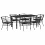 Conjunto de Comedor de Jardín 7 pcs Negro ratán sintético