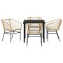 Conjunto de Comedor de Jardín 5 pcs Marrón ratán sintético