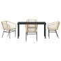Conjunto de Comedor de Jardín 5 pcs Marrón ratán sintético