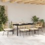 Conjunto de Comedor de Jardín 7 pcs Marrón ratán sintético