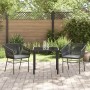Conjunto de Comedor de Jardín 3 pcs Negro Poliratán
