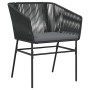 Conjunto de Comedor de Jardín 3 pcs Negro Poliratán