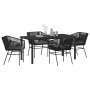 Conjunto de Comedor de Jardín 5 pcs Negro Poliratán
