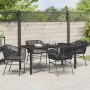 Conjunto de Comedor de Jardín 5 pcs Negro Poliratán