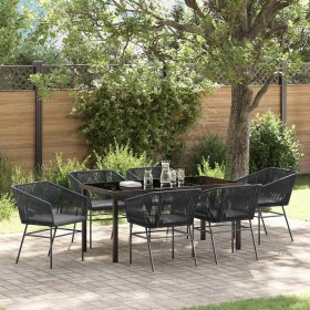 Conjunto de Comedor de Jardín 7 pcs Negro Poliratán Conjunto de Comedor de Jardín 7 pcs Negro Poliratán