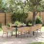 Conjunto de Comedor de Jardín 7 pcs Marrón Poliratán