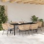 Conjunto de Comedor de Jardín 7 pcs Marrón Poliratán