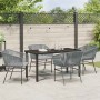 Conjunto de Comedor de Jardín 5 pcs Gris Poliratán