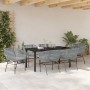Conjunto de Comedor de Jardín 7 pcs Gris Poliratán