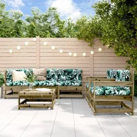 6-piece garden furniture set with impregnated pine wood cushions by vidaXL, Garden sets - Ref: Foro24-3185821, Price: 598,55 ...