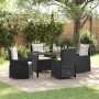 Conjunto de Comedor de Jardín 5 pcs Negro ratán sintético