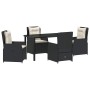 Conjunto de Comedor de Jardín 5 pcs Negro ratán sintético