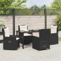 Conjunto de Comedor de Jardín 5 pcs Negro ratán sintético