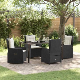 Conjunto de Comedor de Jardín 5 pcs Negro ratán sintético Conjunto de Comedor de Jardín 5 pcs Negro ratán sintético