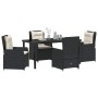 Conjunto de Comedor de Jardín 5 pcs Negro ratán sintético
