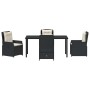 Conjunto de Comedor de Jardín 5 pcs Negro ratán sintético