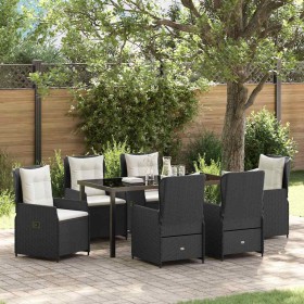 Conjunto de Comedor de Jardín 7 pcs Negro ratán sintético Conjunto de Comedor de Jardín 7 pcs Negro ratán sintético